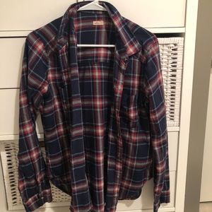 Hollister blue and red flannel